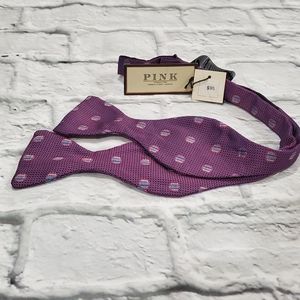 Thomas Pink Purple Geometric Silk Bow Tie